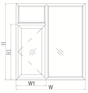 Drawing of 60mm uPVC window profiles