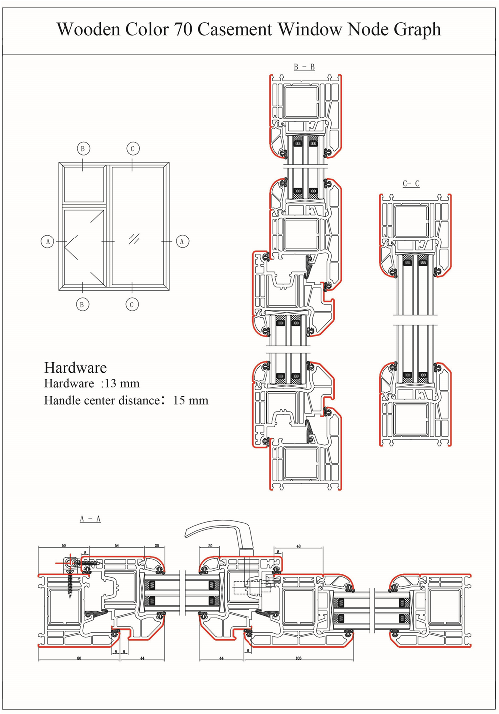 Wooden Color 70 Casement Window