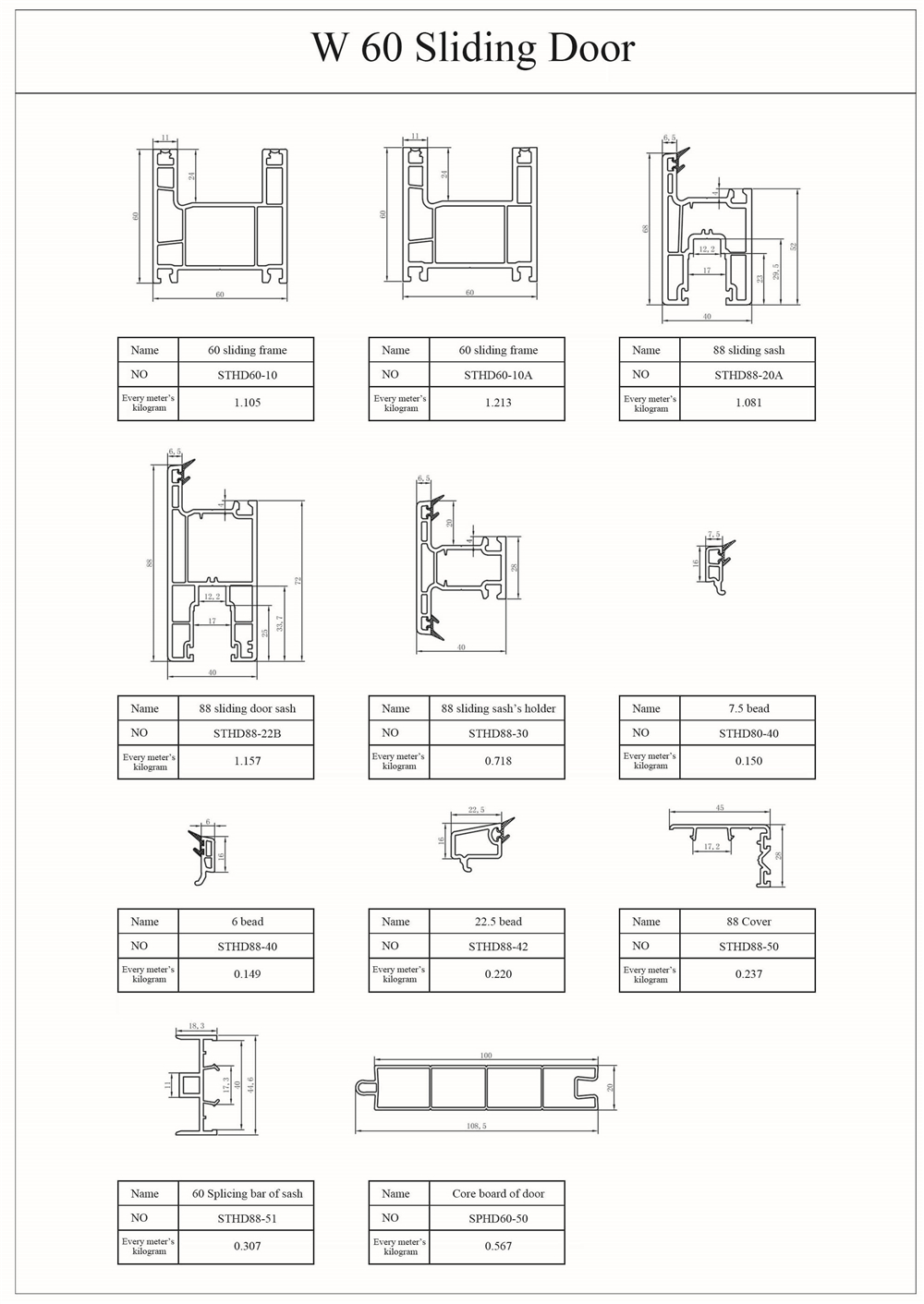 W 60 Sliding Door