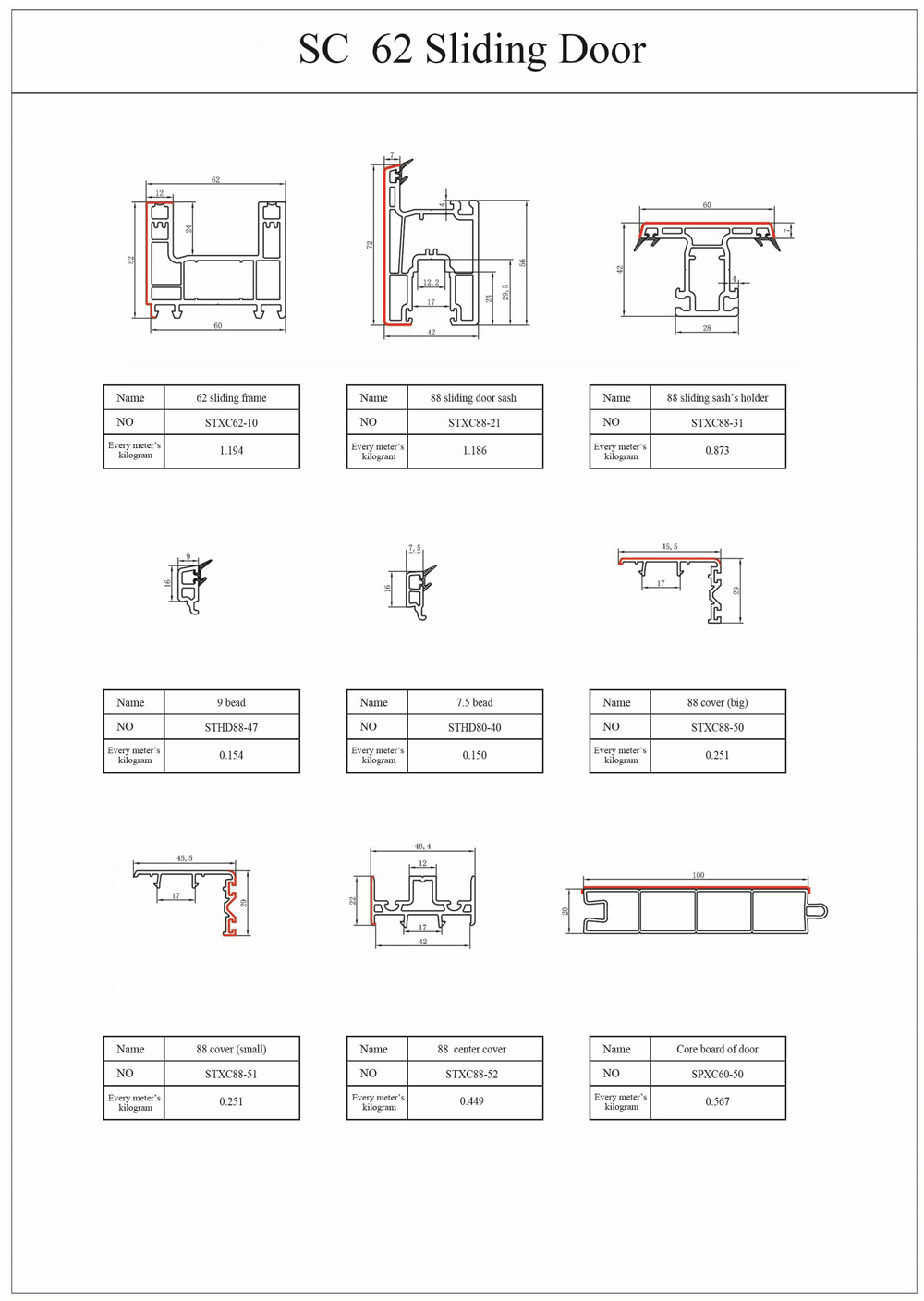 62 Sliding Door