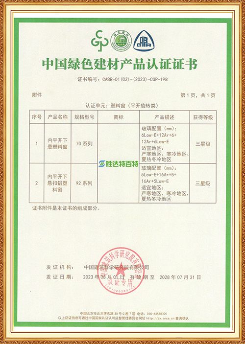 Green building materials product certification certificate